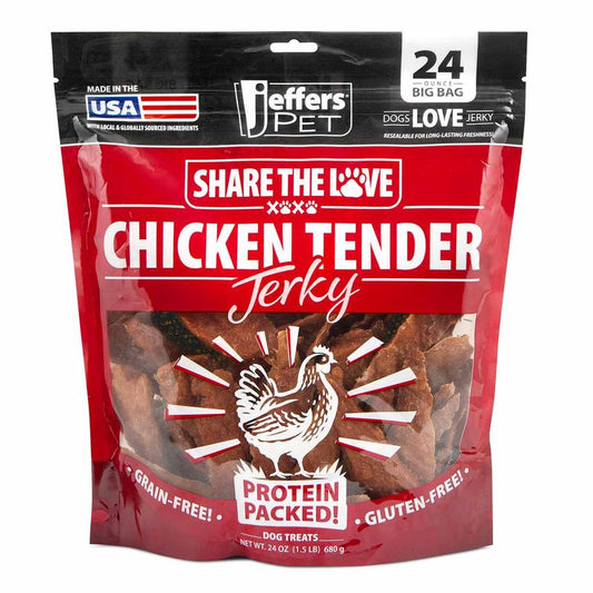Jeffers Chicken Jerky Healthy Dog Treats, 24 Oz - 100% Natural, Grain-Free, Gluten-Free, Made in USA